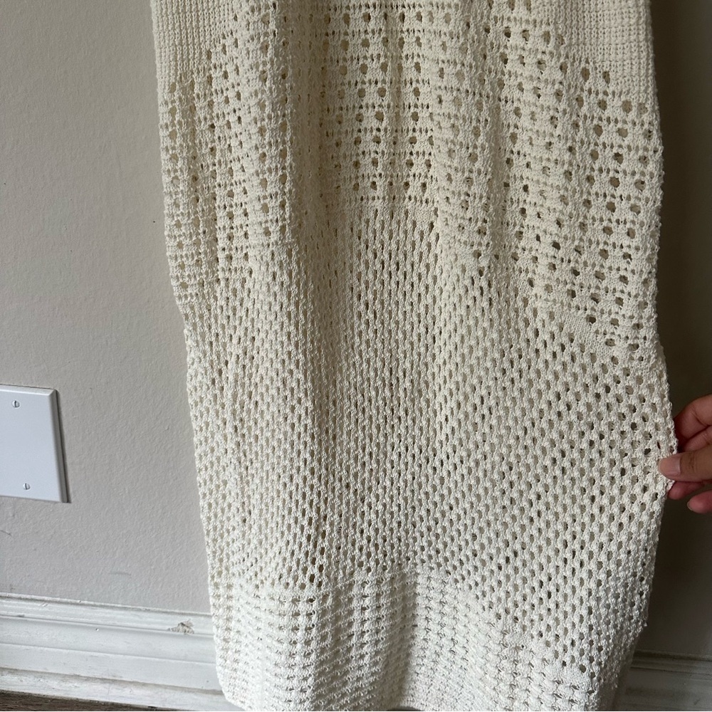 H&M Boho Chic Beach Crochet Knit Midi Maxi Dress in Off white S - Picture 7 of 13